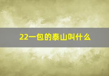 22一包的泰山叫什么