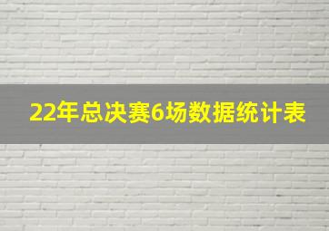 22年总决赛6场数据统计表