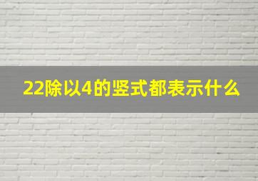 22除以4的竖式都表示什么