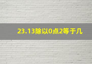 23.13除以0点2等于几