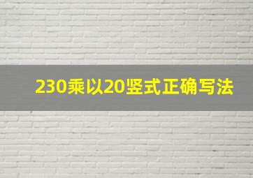 230乘以20竖式正确写法