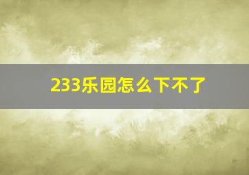 233乐园怎么下不了