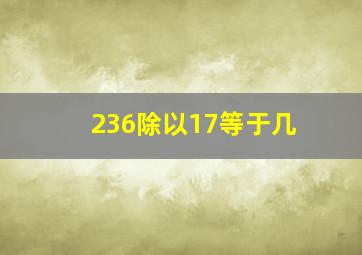 236除以17等于几