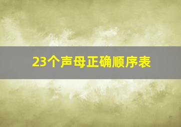 23个声母正确顺序表