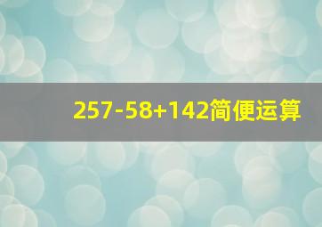 257-58+142简便运算