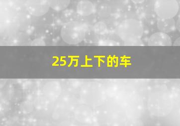 25万上下的车