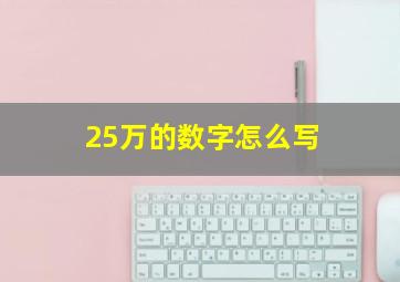 25万的数字怎么写