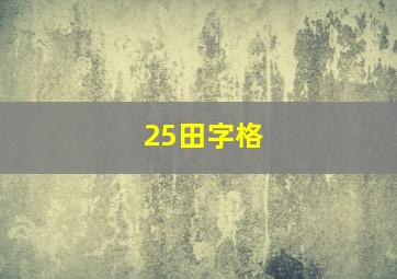 25田字格