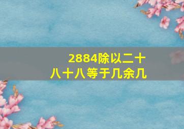 2884除以二十八十八等于几余几