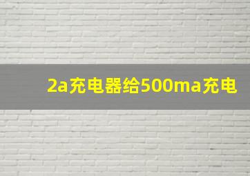 2a充电器给500ma充电