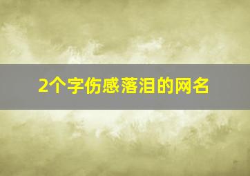 2个字伤感落泪的网名