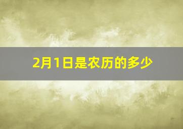 2月1日是农历的多少