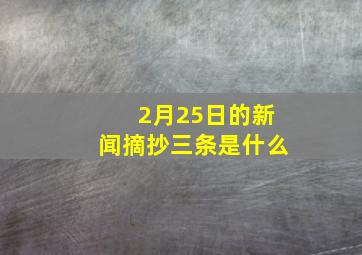 2月25日的新闻摘抄三条是什么