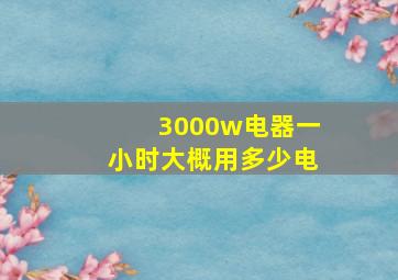 3000w电器一小时大概用多少电