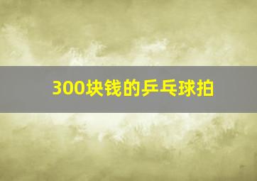 300块钱的乒乓球拍