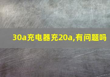 30a充电器充20a,有问题吗