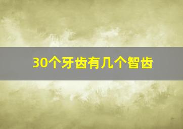 30个牙齿有几个智齿