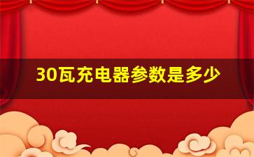 30瓦充电器参数是多少