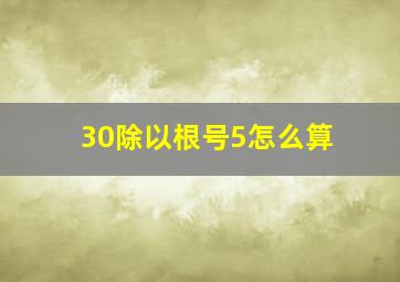 30除以根号5怎么算