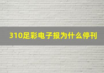 310足彩电子报为什么停刊