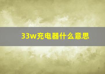 33w充电器什么意思