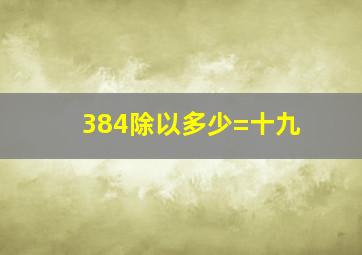 384除以多少=十九