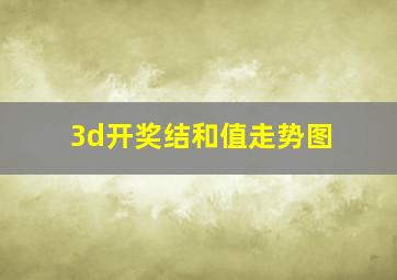 3d开奖结和值走势图