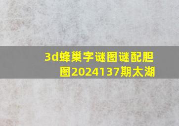 3d蜂巢字谜图谜配胆图2024137期太湖