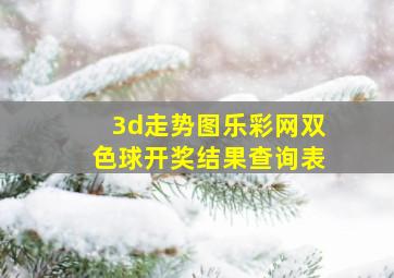 3d走势图乐彩网双色球开奖结果查询表