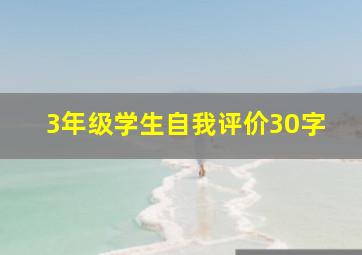 3年级学生自我评价30字