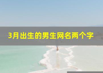 3月出生的男生网名两个字