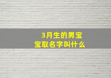 3月生的男宝宝取名字叫什么