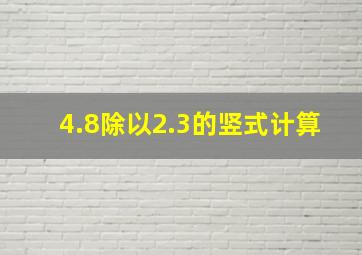 4.8除以2.3的竖式计算