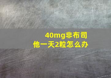 40mg非布司他一天2粒怎么办