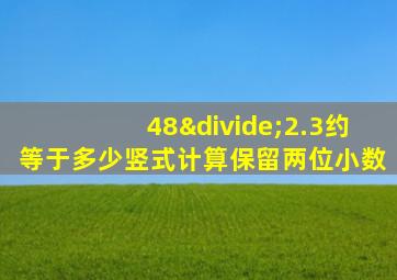 48÷2.3约等于多少竖式计算保留两位小数