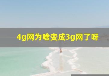 4g网为啥变成3g网了呀