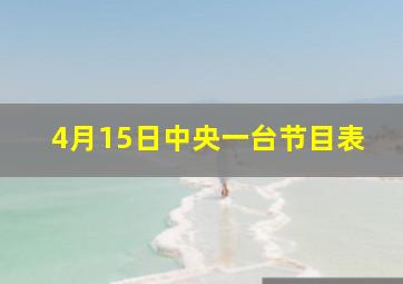 4月15日中央一台节目表