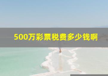 500万彩票税费多少钱啊