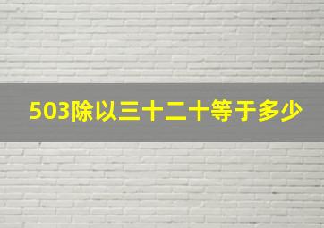 503除以三十二十等于多少