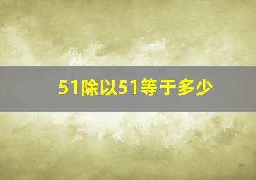 51除以51等于多少