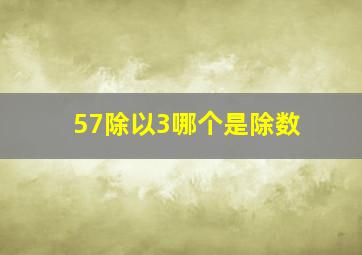 57除以3哪个是除数