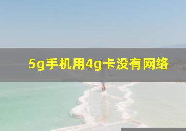 5g手机用4g卡没有网络