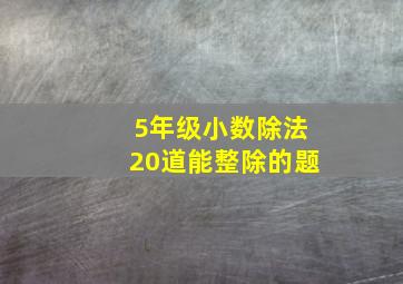 5年级小数除法20道能整除的题