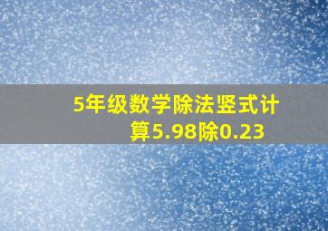 5年级数学除法竖式计算5.98除0.23