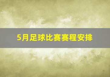 5月足球比赛赛程安排