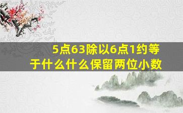 5点63除以6点1约等于什么什么保留两位小数