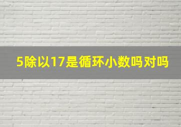 5除以17是循环小数吗对吗