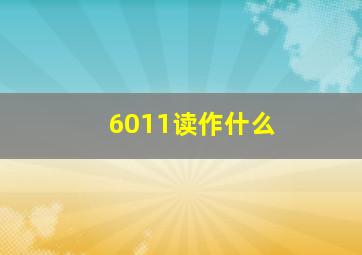 6011读作什么