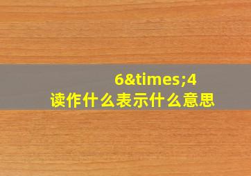 6×4读作什么表示什么意思