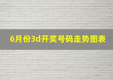 6月份3d开奖号码走势图表